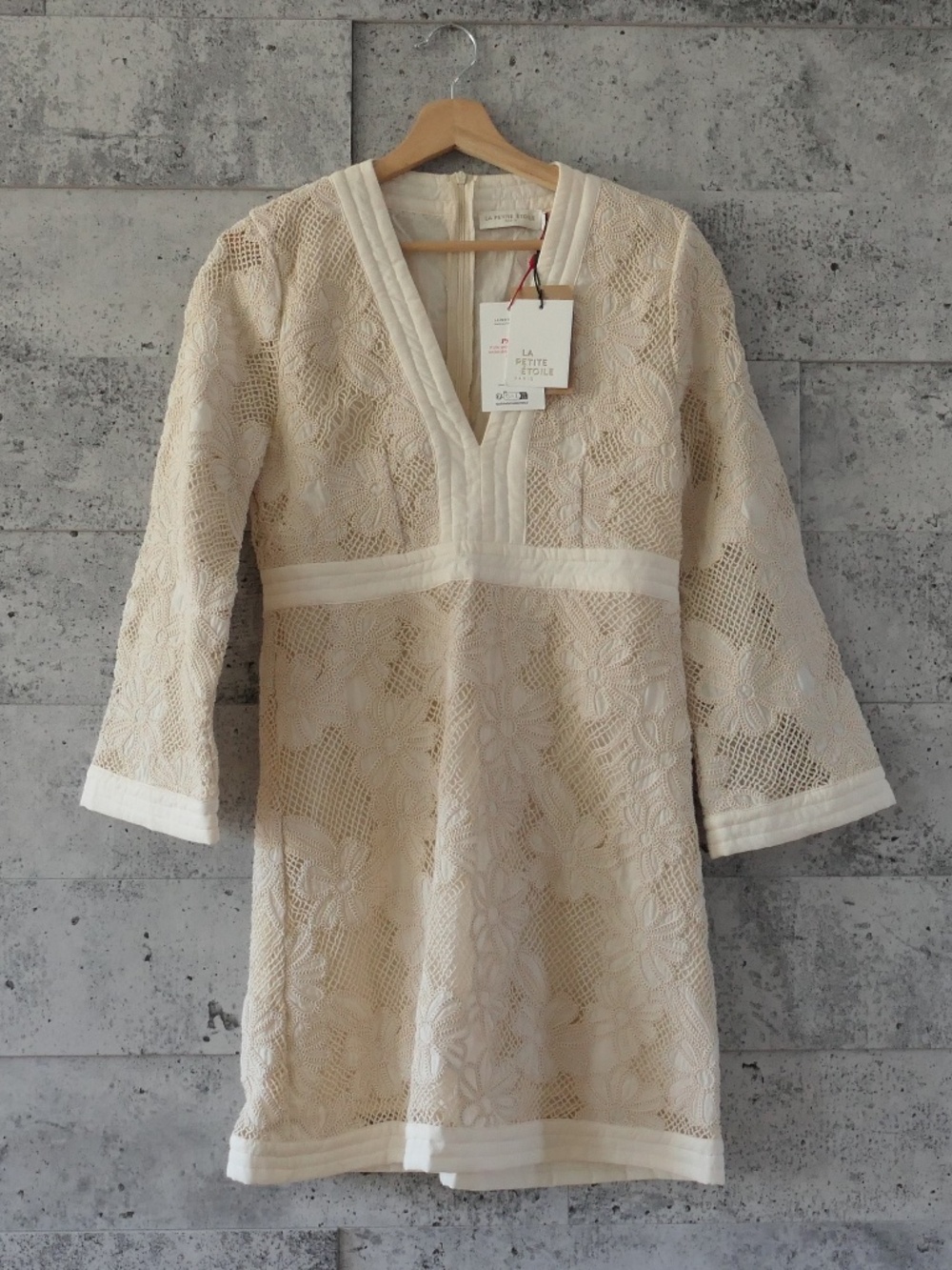 La Petite Etoile - Rosane Beige Lace Dress - Size 2